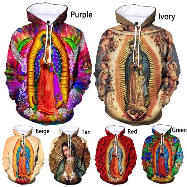 Sudadera Con Capucha Con Estampado 3D De Virgen Mar a De Guadalupe M xico