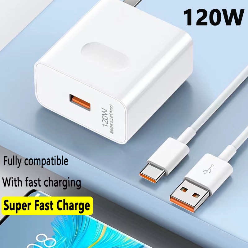 Cargador De Red Usb 120w Carga Rápida Con Cable Usb-c 1m Xiaomi Blanco