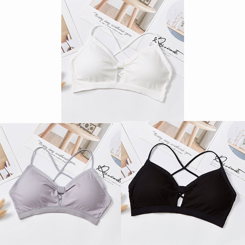 thumbnail image 1 of ZXYOUPING 3pcs Push Up Sujetador Cross Strap Sexy Hermosa Ropa Interior Trasera Para Mujer Bralette Transpirable , Tubo De Fondo De La Parte Superior Envuelto Del Pecho Sin Anillo De Acero Chaleco, 1 of 5