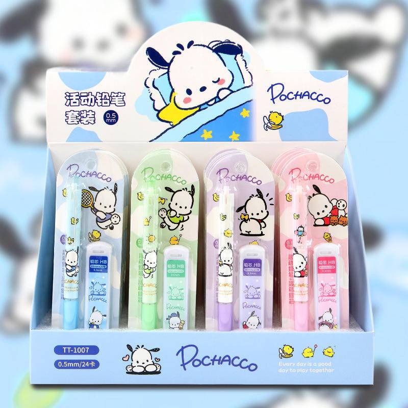 Sanrio Cinnamoroll Mymelody Kuromi Pochacco Juego De Lápices Automáticos Mecánicos Suministros 0