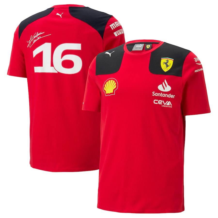 Scuderia Ferrari 2023 Equipo Charles Leclerc Camiseta Carlos Sainz F1 Racing Sport Verano Hombres Mujeres Ninos Ropa Camiseta