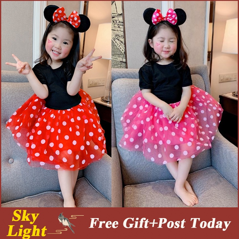 Mickey Mouse Minnie Disfraz Spot Malla Tut Vestido Para Ni os