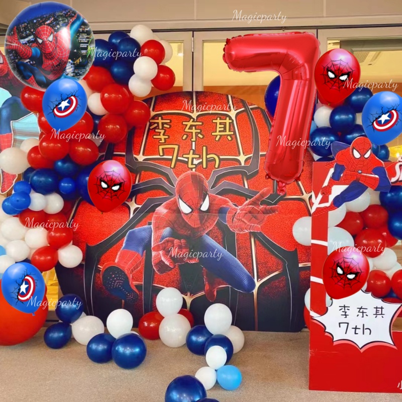 Spiderman theme balloon decor  Fiesta de spiderman decoracion, Piñatas de  spiderman, Decoraciones de globos para fiesta