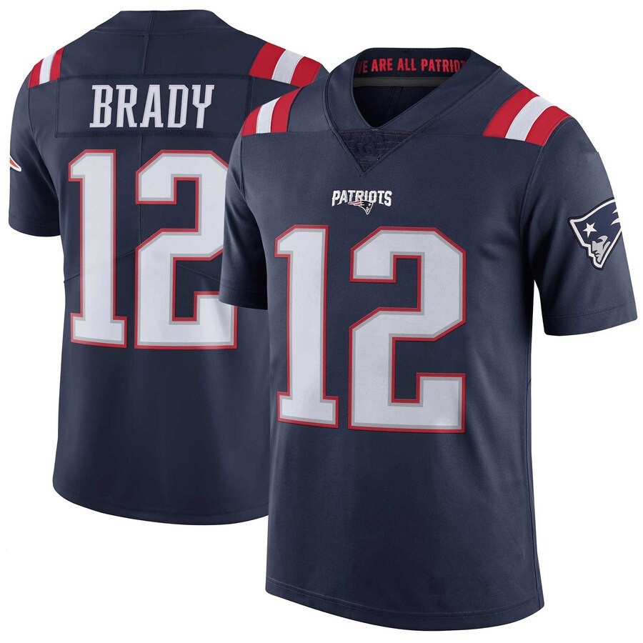 Hombre de la NFL Jersey Patriots 12 Brady 11 Edelman 87 Gronkowski Aficionado del rugby bordado de futbol Shopee Mexico