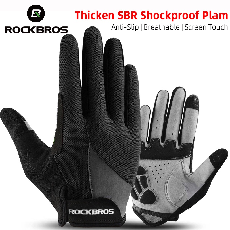 Guantes Bicicleta Rockbros Reflectantes Dedo Largo Ruta Mtb