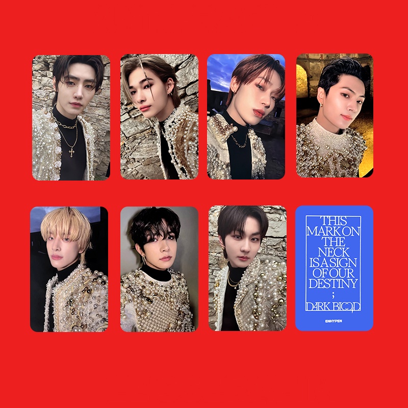 7 Unids/set EN-HYPEN Mini 4th Album DARK BLOOD Photocards Lomo
