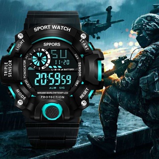 Relojes deportivos LED para hombre, reloj Digital multifuncional, de goma,  electrónico, para atletas - AliExpress