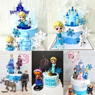 Decoración de pastel de Frozen para tartas de Elsa, suministros de fiesta  temática, decoración de pastel de cumpleaños para niños, juego de