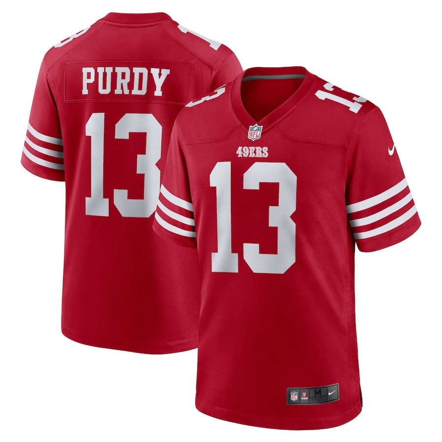 Americano NFL Rugby hombre San Francisco 49ers No. 13 Brock Purdy jugador bordado Jersey Shopee Mexico