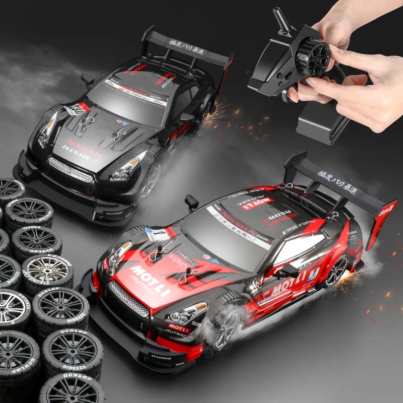 Coche de control remoto RC Drift Car 1:16 Recargable de alta velocidad RC  Coches Juguetes 4WD 2.4GHz Escala completa Azul RC Racing Cars con luces  LED