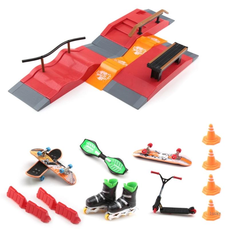 TAKE Fingerboard Skate Park Set Finger Scooter Toy Mini Skateboards