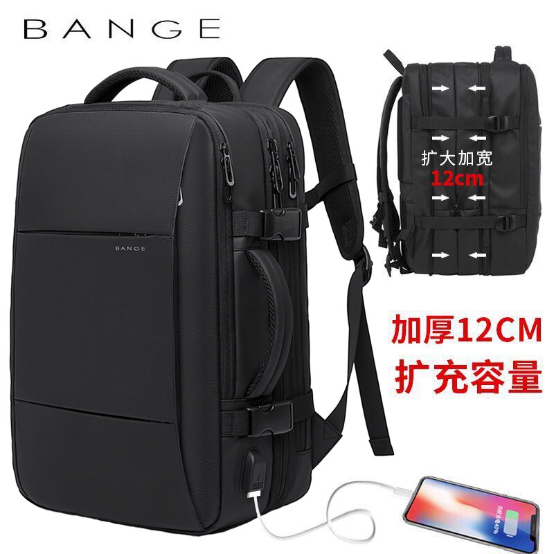 Mochila Hombre Bange 1908 Expandible Viaje Laptop Gris BANGE