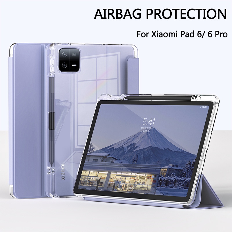 Funda Case for XiaoMi Pad 5 Pro Pad 6 11inch Redmi Pad 10.6inch Acrylic  Rotate Stand Case with Pencil Holder Coque Auto Wake UP