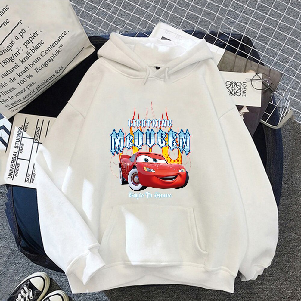 Coches Rayo Mcqueen Vintage Jasmine Kawaii Con Capucha Ropa Dibujos  Animados Sudadera