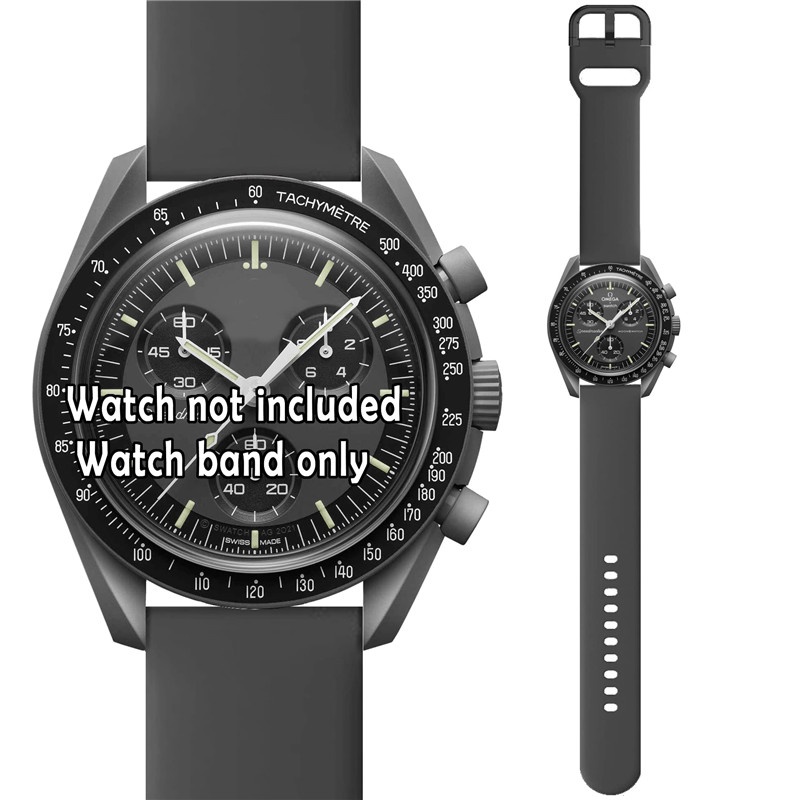 Correa Silicona negro smartwatch 20 mm universal 