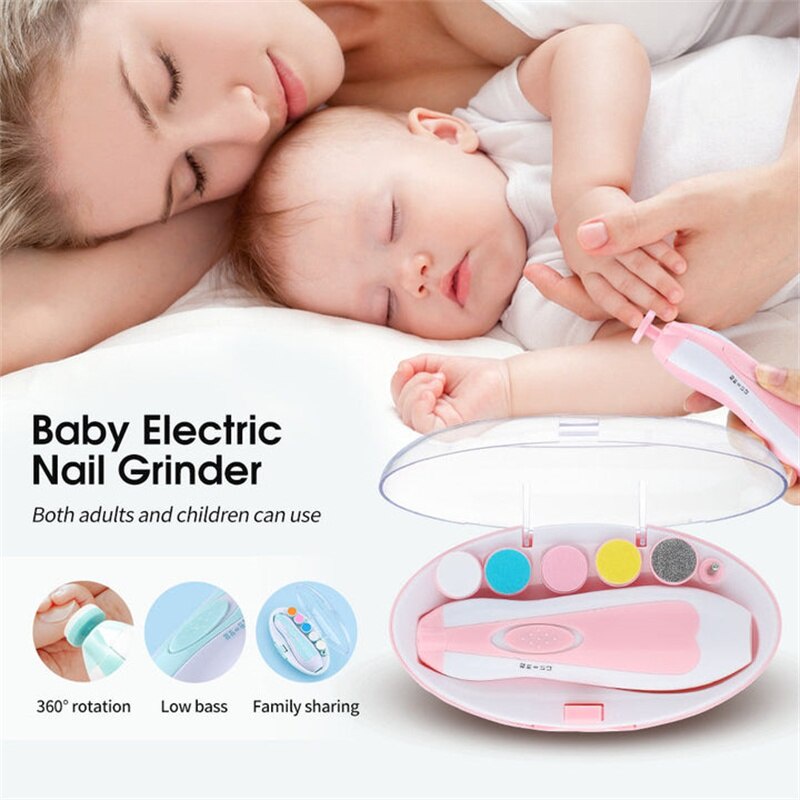 Lima eléctrica de uñas para bebé recién nacido, suave, silenciosa