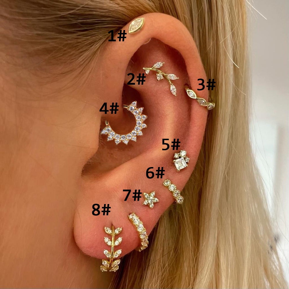 12 Pares De Pendientes Hipoalergénicos Para Mujer Y Niña - Aros Pequeños Para Cartílago, Helix, Tragus - Multicolor, Minimalistas