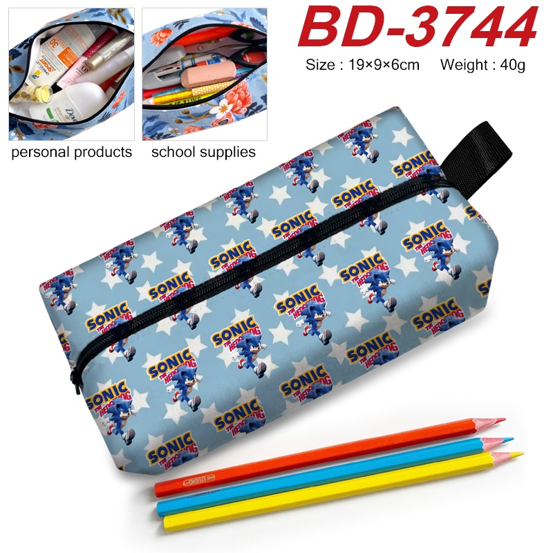 Sonic The Hedgehog Sight-Estuche Portatodo Cute + 2 Bolígrafos de Gel Borrables, Azul