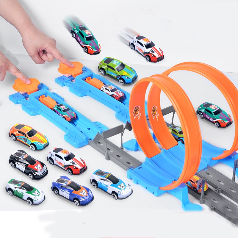 Hot Wheels Choque En El Aire – Conjunto De Pista Con Propulsor Motorizado Y Coche Metálico 1:64, Acrobacias Y Carreras Sin Parar Para Niños +5 Años