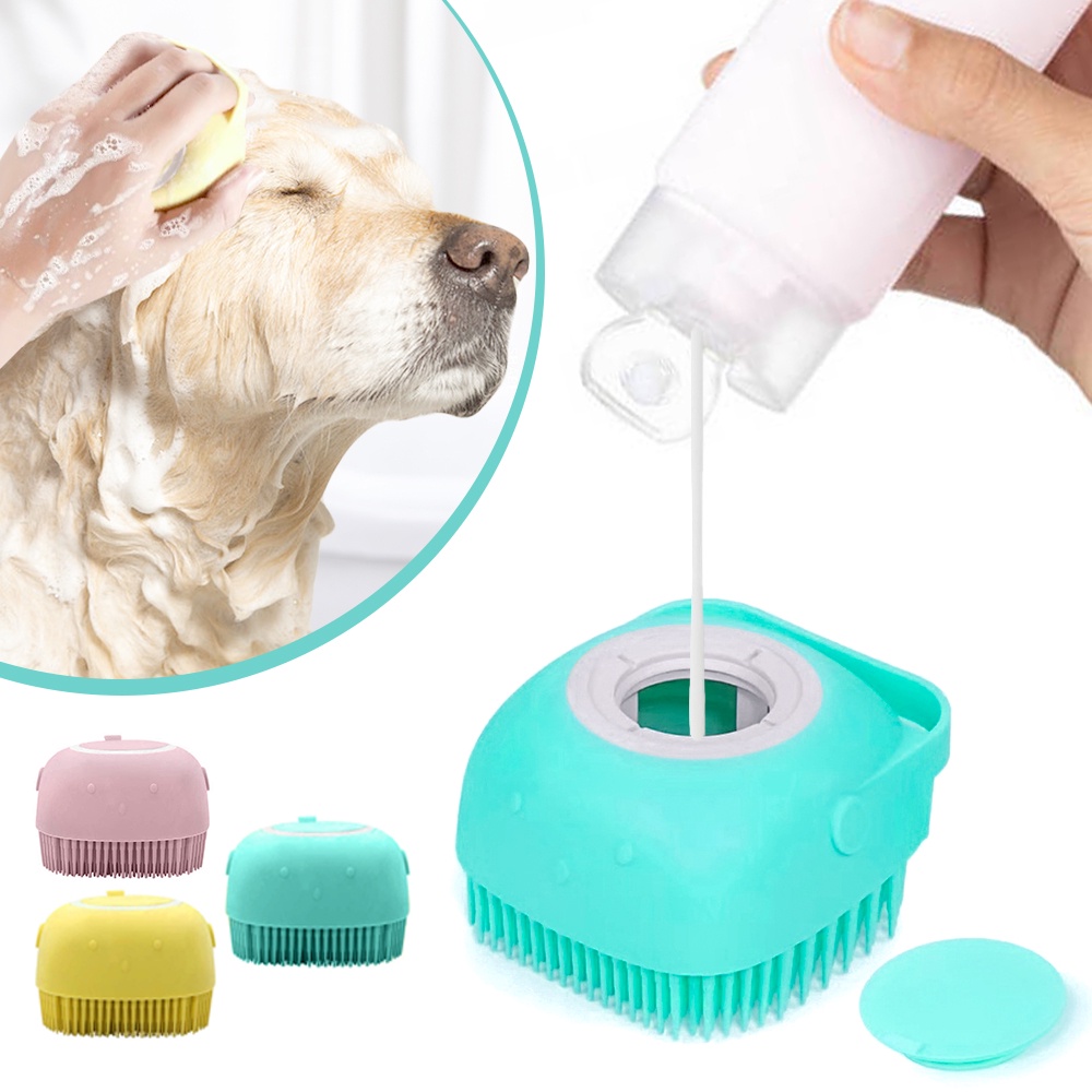 Cepillo Masajeador para Mascotas Accesorios de Baño de Perros y Gatos para  Ducha