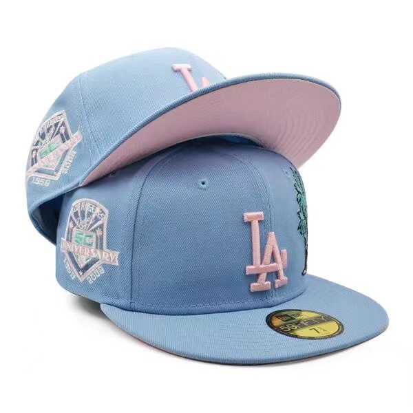 Stock Listo] M.L.B Los Angeles Dodgers Gorra De Béisbol Totalmente Cerrada  Mujeres Clásicas Ny Hat Hombres Talla Grande