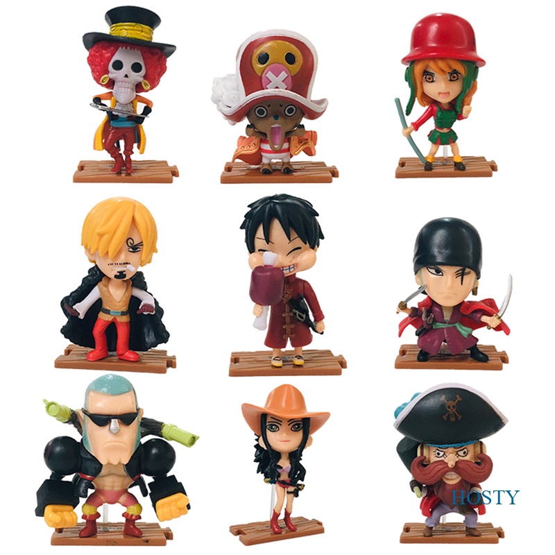 Hosty Unids Lot Anime One Piece Figura Set Luffy Nami Robin Zoro Sanji Chopper Usopp Brook