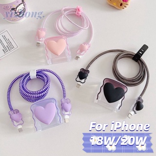 Púrpura) Protector de cable 18W/20W para cargador de iPhone, lindo cargador  protector de cable de lazo 3D con cuerda en espiral y protector de extremo,  cubierta de protección de cable USB DIY