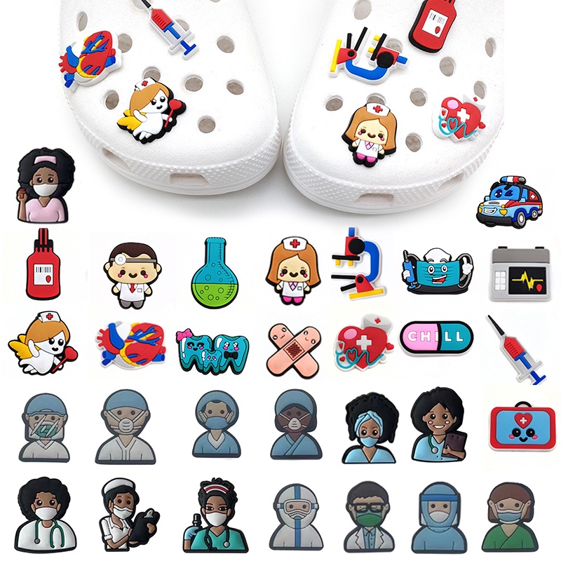 Charms Crocs Jibbitz Dibujos Animados Lindo Doctor Enfermera Patrón