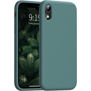 Funda para iPhone X/iPhone Xs de goma de gel de silicona líquida, iPhone  X/iPhone Xs de 5.8 pulgadas, funda protectora de forro de microfibra suave