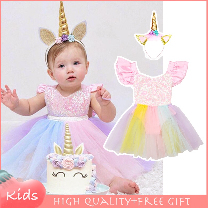 Vestidos de unicornio para 2025 niña de 1 año