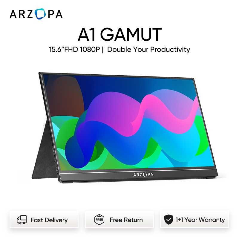 ARZOPA Monitor Portatil, 15.6 de 1920×1080 FHD IPS Pantalla