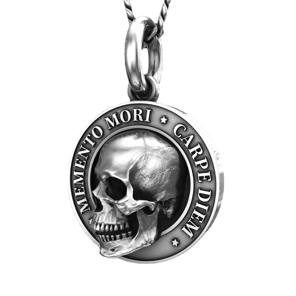 Memento-Mori Medaille – Stoizismus-Souvenirmünze, Antik Bronze, 40 Mm