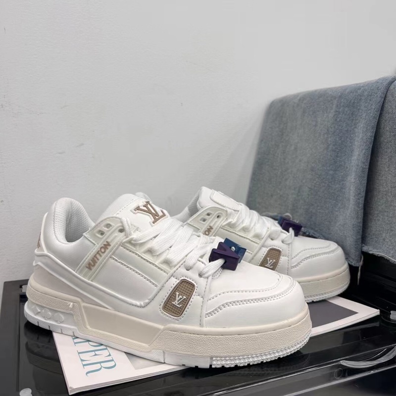Lv Louis Vuitton Trainer Maxl Chubby Ding blanco gris zapatos para