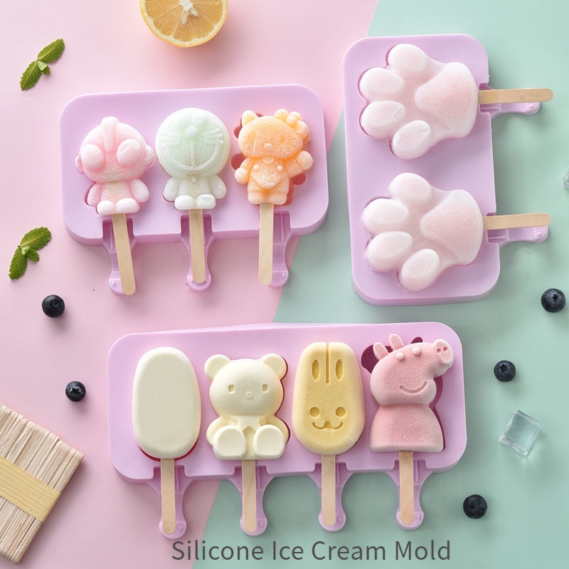 Pack 8 Moldes De Silicona Para Helados - Formas Divertidas Para Niños - Reutilizables Y Fáciles De Limpiar