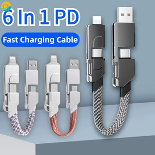 Mini llavero portátil USB Cable de datos para iPhone 3A, carga rápida tipo C,  Cable corto