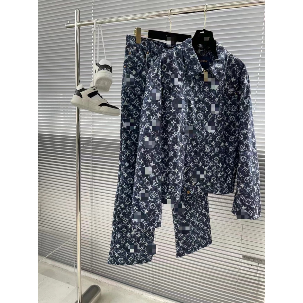 Louis Vuitton traje de mezclilla para hombre 2023 verano y otoño nuevos  hombres de alta gama de moda de lujo ligero denim Pantalones rectos  chaqueta