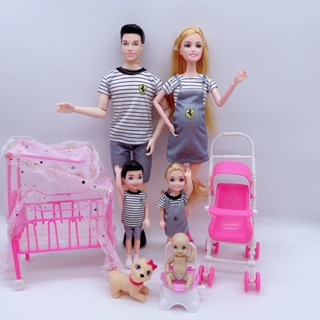 Muñeca embarazada con bebé en la barriga, conjunto de muñecas familiares,  juguetes educativos de bienvenida para bebés con 10 miembros de la familia