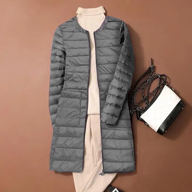 Dhozen Chamarra De Paracaidas Para Mujer Invierno Hinchado Grueso Ligero A Prueba De Viento Pluma De Ganso Shopee Mexico