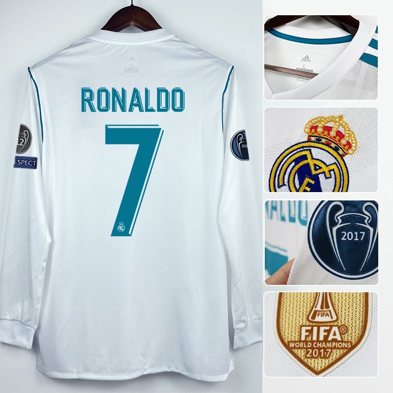 17 18 Real Madrid Camiseta De Casa Retro Futbol 7 Ronaldo 9 Benzema Polo Personalizacion A4W8 Shopee Mexico