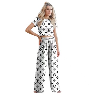 Conjuntos De Traje De Verano Para Mujer Louis Vuitton Viento Algodón  Transpirable Casual Hogar Corto Top + Pantalones Cortos Dos Lv s Ropa  Deportiva