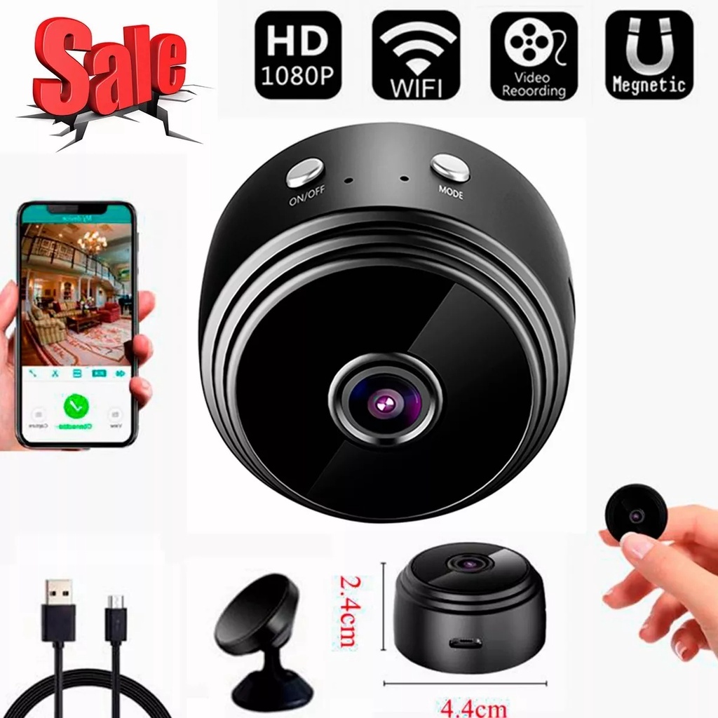 Mini cámara espía oculta pequeña wifi inalámbrico - 1080p hd con audio y  video, regalo de bebé
