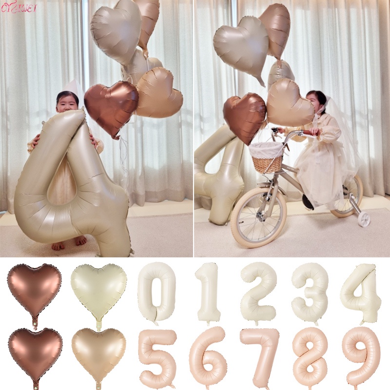 Globos de números pequeños de 21 pulgadas, decoración de fiesta de  cumpleaños de bebé, juego de globos de papel de aluminio, oro rosa, 0, 9 -  AliExpress