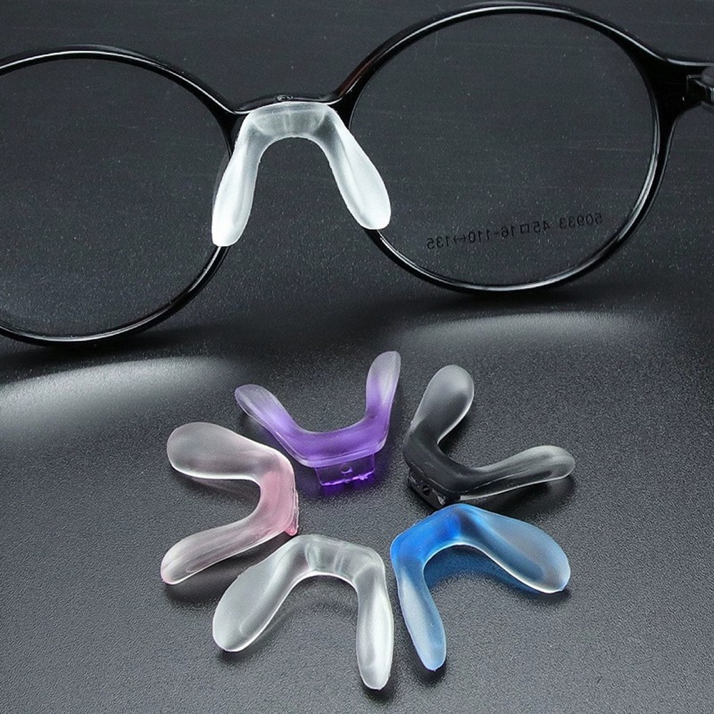 1PC/3Pcs/5Pcs Silicona Gafas Nariz Almohadillas En Forma De U  Antideslizante Inserto Para De Sol Color Sólido Accesorios De