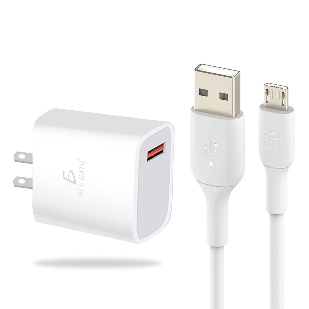 Cargador Celular Rapido 5V 1A Con Cable de Micro USB V8 - ELE-GATE