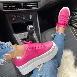 Zapatos Deportivos Para Mujer Zapatillas De Plataforma Con Cuña Moda Casual  Lujo