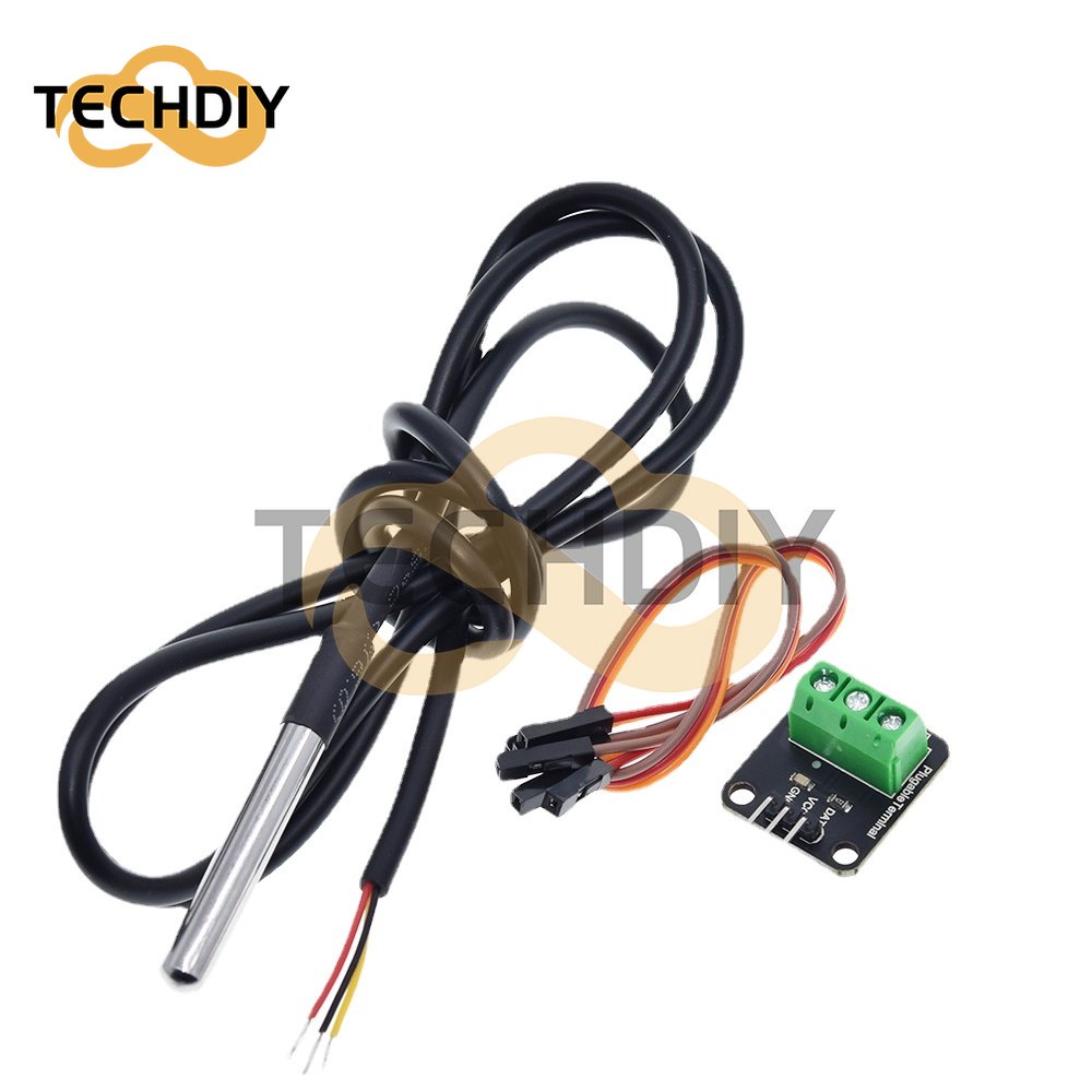 Kit De Módulo De Sensor De Temperatura Ds18b20 Impermeable 100cm Cable Digital Adaptador De 8578