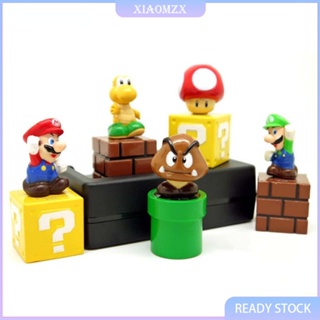 Figura de Super Mario Bros de Anime, luz Led de noche de ladrillo, lámpara  de escritorio de carga Usb, estatua, luz decorativa, regalos para niños,  10cm