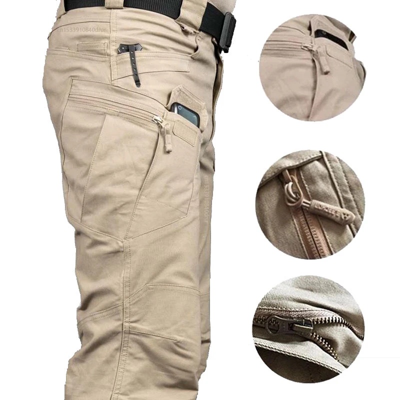Pantalones militares táctico elástico con múltiples bolsillos para