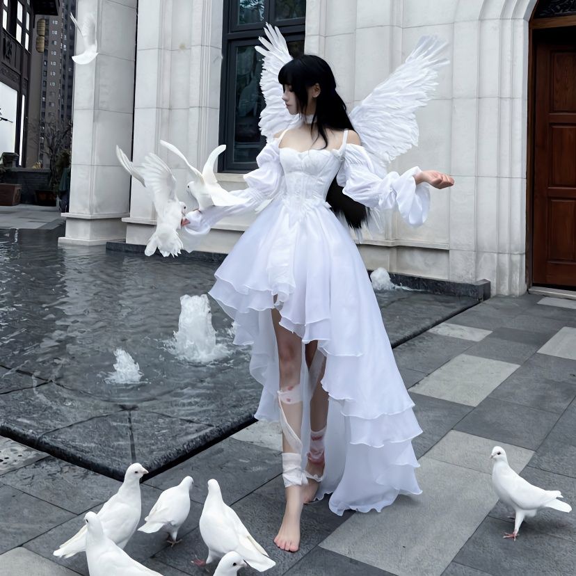 Vestido de ballet de cisne para mujer, con tirantes delgados,  tutú, sin mangas, con lentejuelas, disfraz de flores, color blanco, Blanco  : Ropa, Zapatos y Joyería