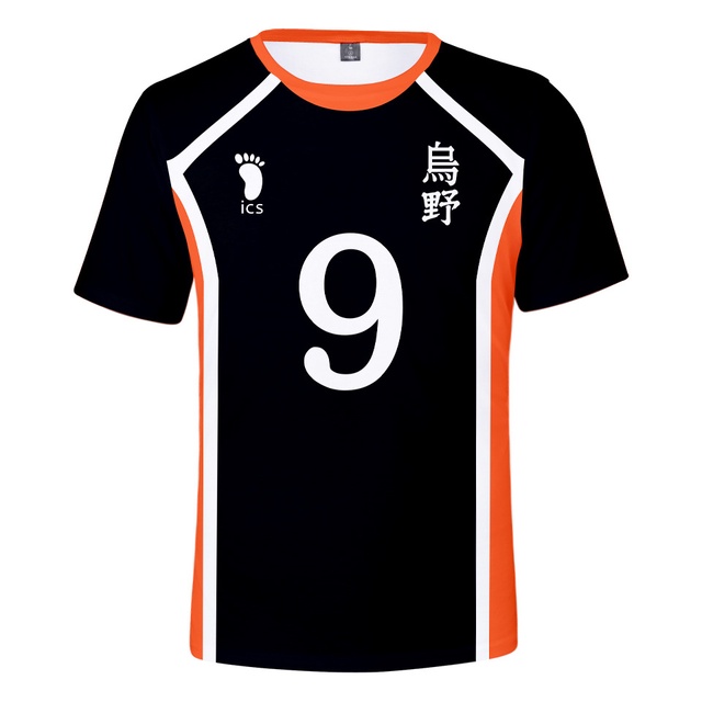 Maglietta Unisex Haikyuu!! Karasuno High School - T-shirt Cosplay Anime, Maniche Corte, Morbida E Traspirante - Taglie Da XXS A XXL